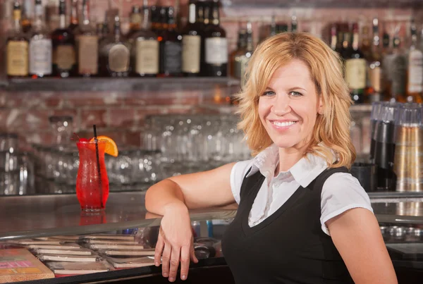 Pretty Blond in Bar — Stock Photo, Image