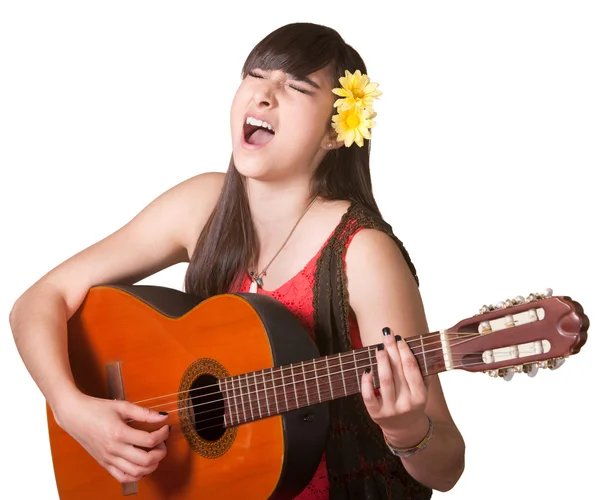 Jogador de guitarra tola — Fotografia de Stock