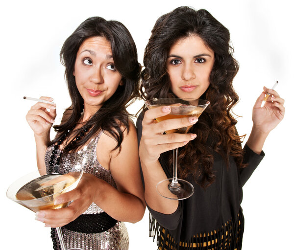 Club Girls Smoking and Drinking