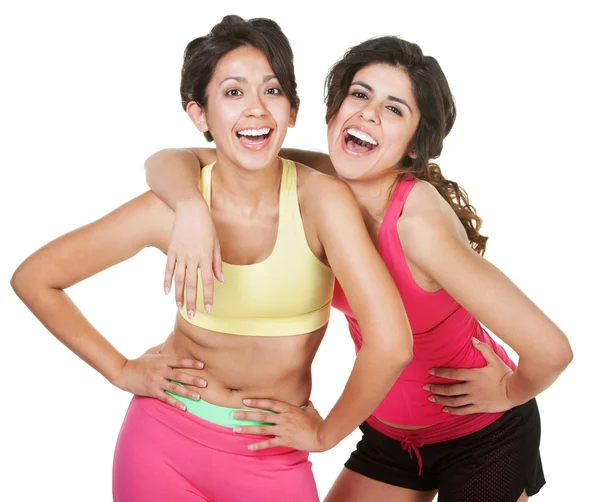 Chicas de entrenamiento risueñas — Foto de Stock