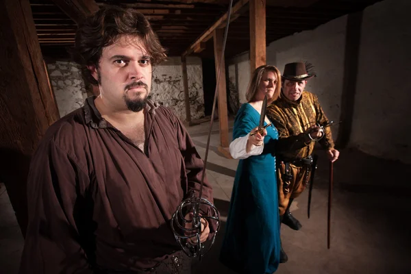 Aggressive Medieval Characters — Stock Photo, Image