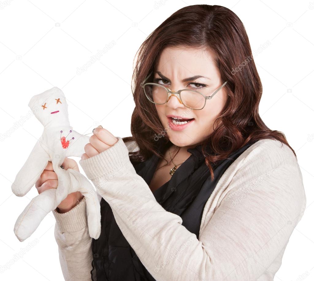 Offended Lady with Voodoo Doll