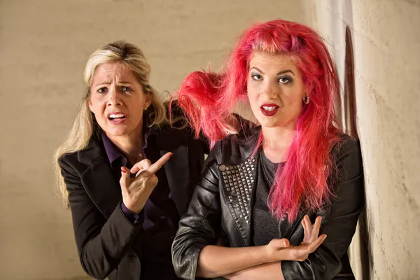 Upset Mother with Teen Hairdo — Stock Photo, Image