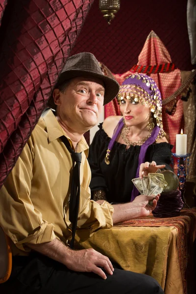 Fortune Teller Getting Paid — Stock Photo, Image