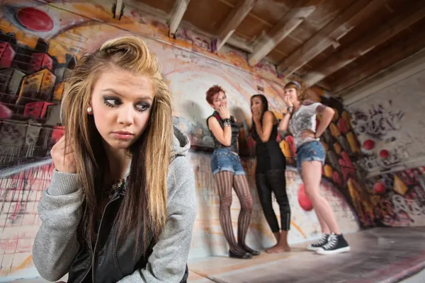 Cruel Gang Bullies Girl — Stock Photo, Image