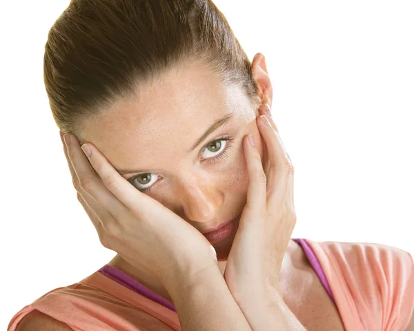 Mujer triste de cara — Foto de Stock