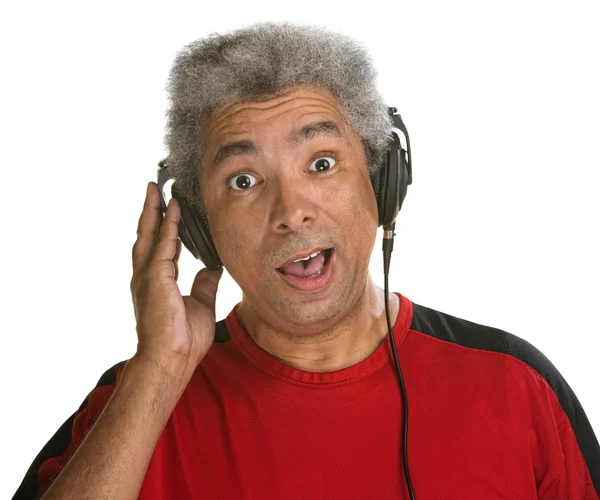 Surprised Man with Headphones — Stock Photo, Image