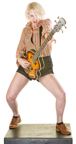 Podekscytowany gitarzysta — Zdjęcie stockowe