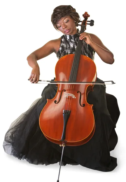 Isolierter Cellospieler — Stockfoto