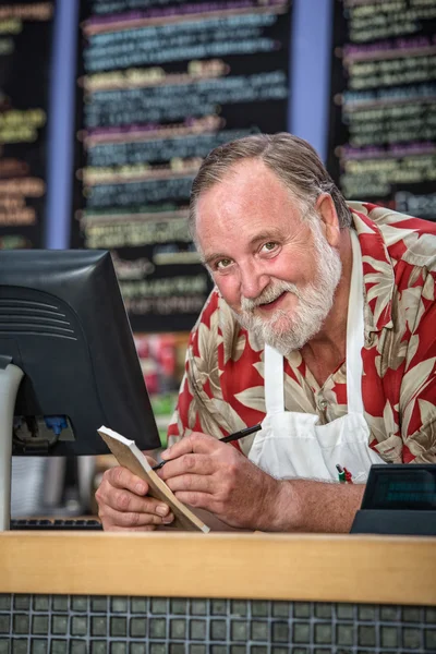 Smiling Cafe Worker — Stock Photo, Image