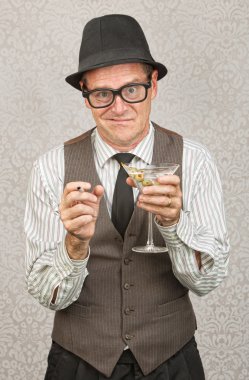 Drunk Man with Martini