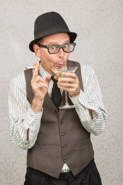 Giddy Man Drinking clipart