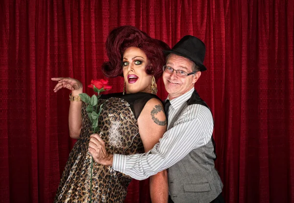 Man Holding Drag Queen — Stock Photo, Image