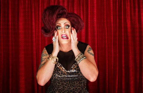 Onzeker drag queen — Stockfoto