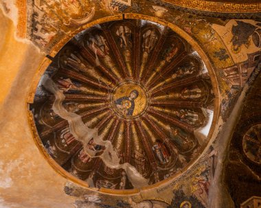 Jezus en Maria muurschildering in chora kerk