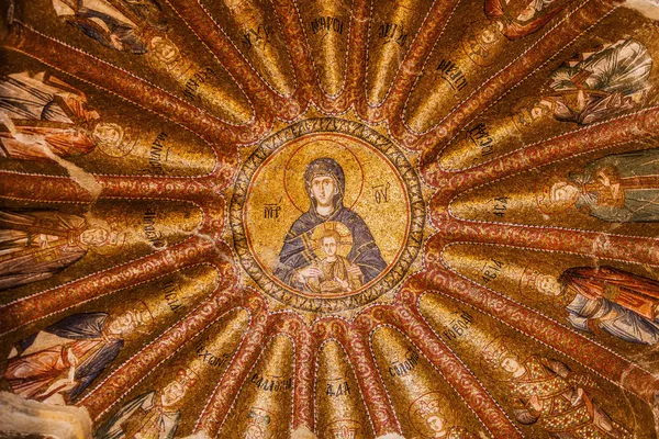 Jezus en Maria mozaïek in chora kerk — Stockfoto