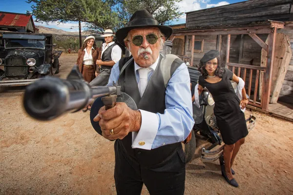 Gangster pistola mitragliatrice — Foto Stock