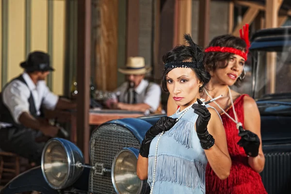 Sultry Retro Flapper Women — Stock Photo, Image