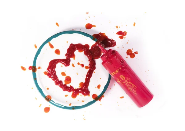Ketchup Heart — Stock Photo, Image