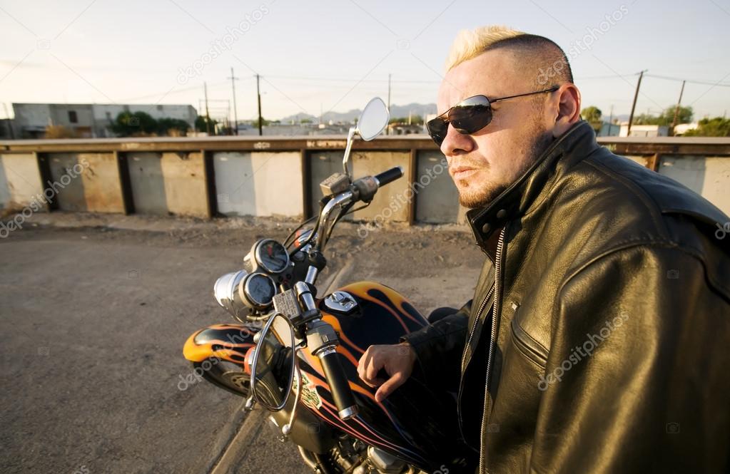 Motorcycle Punk with Leather Jacket