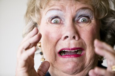 Horrified Senior Woman clipart