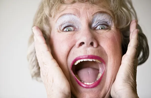 Screaming Senior Woman — Stock Photo, Image