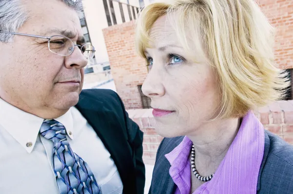 Ambiguous Executives on Roof — Stock Photo, Image