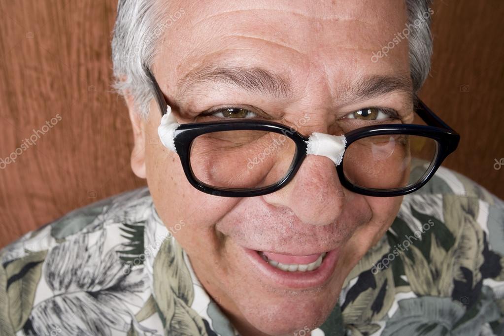 Taped glasses Silly Man with Taped Glasses — Stock Photo © creatista