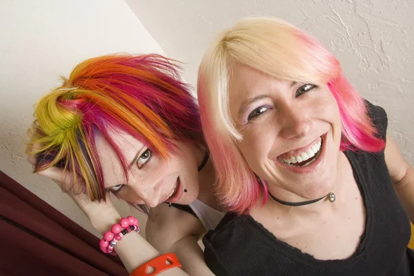 Meninas com cabelo brilhante — Fotografia de Stock