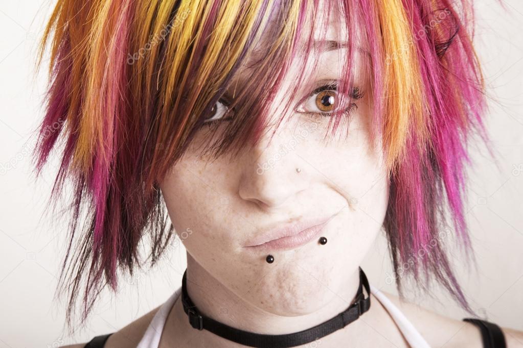 Punk Girl with Brightly Colored Hair