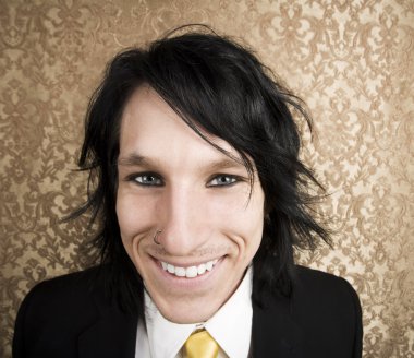 Rock'n roll işadamı kocaman bir gülümseme ile