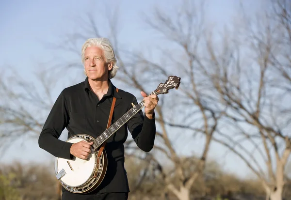 Jugador de banjo al aire libre — Foto de Stock