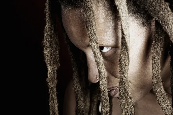 African American Woman with Dreadlocks — Stock Photo, Image