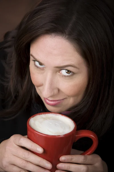 Kvinna med kaffe — Stockfoto