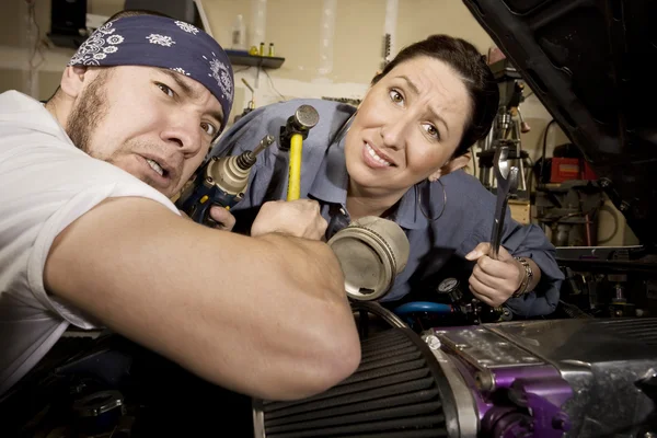 Hapless mechanics — Stock Photo, Image