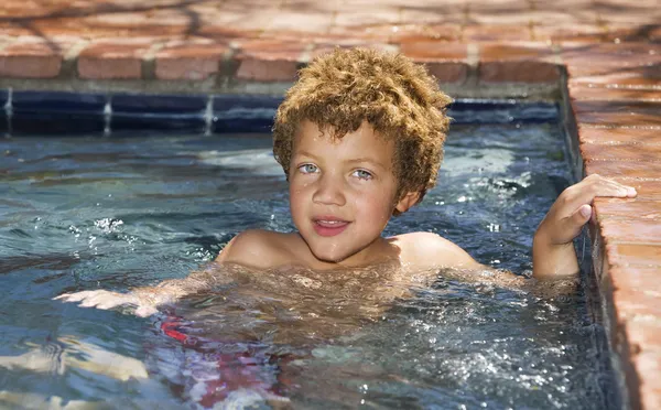 Boy in a Pool — Stock Photo, Image