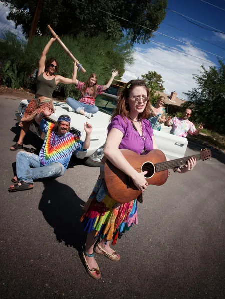 Grupo Groovy com Singer feminino — Fotografia de Stock