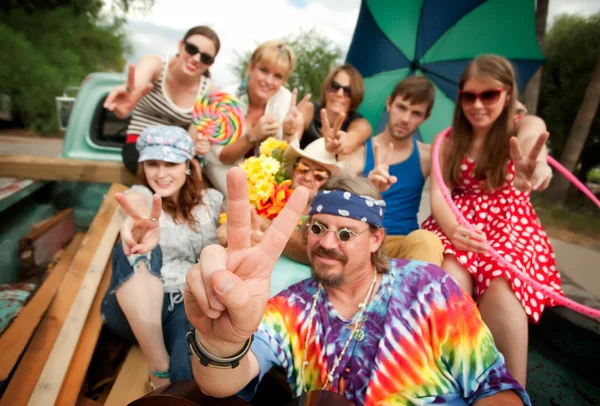 Groovy Group in the Back of Truck — Stock Photo, Image