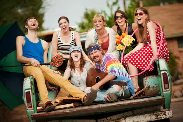 Groovy Group in the Back of Truck — Stock Photo, Image