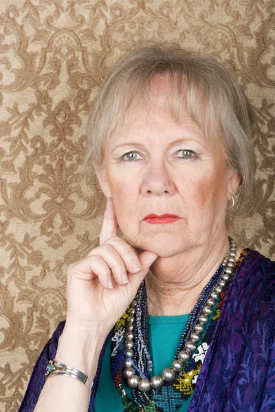 Skeptical Senior Woman — Stock Photo, Image