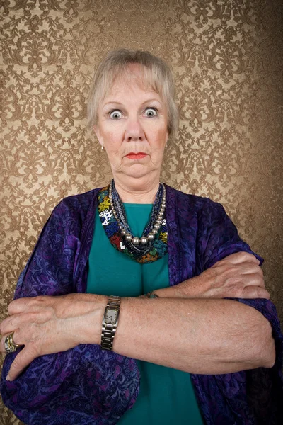 Eccentric Lady with Wild Eyes — Stock Photo, Image