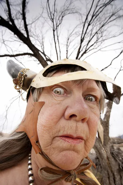 Crazy Viking Lady — Stock Photo, Image
