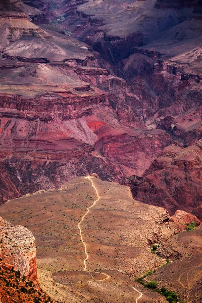 Bright Angel Trail from Grand Canyon Edge — Stock Photo, Image