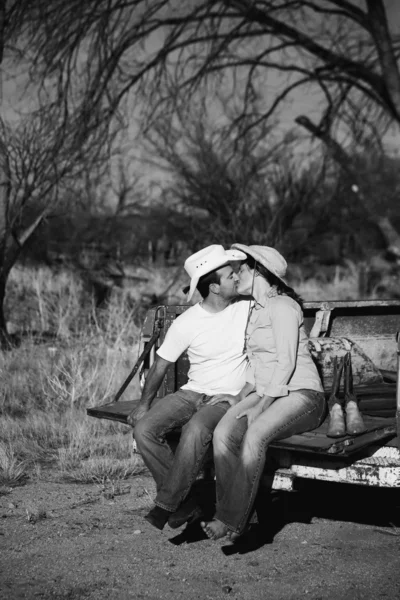 Beijo de cowboy — Fotografia de Stock