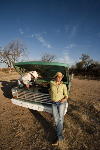 Couple with a Pickup Truck