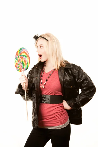 Woman with Lollipop — Stock Photo, Image