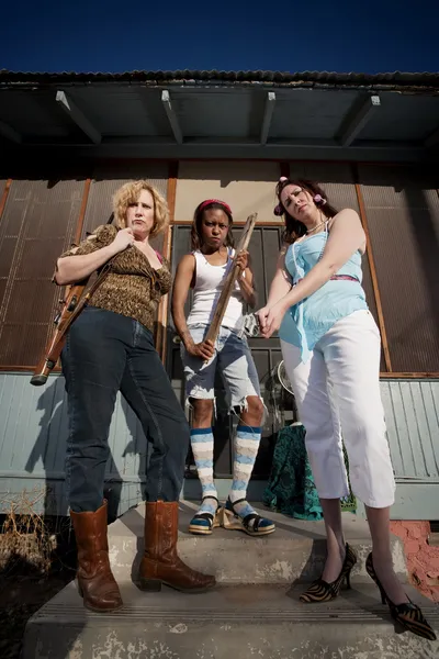 Three rough women — Stock Photo, Image