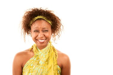 içinde yeşil şal çok Afrikalı-Amerikalı kadın