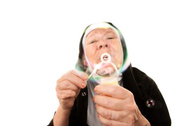 baloncuklar üfleme komik Rahibe