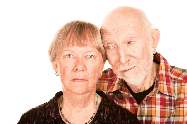 Concerned senior couple — Stock Photo, Image